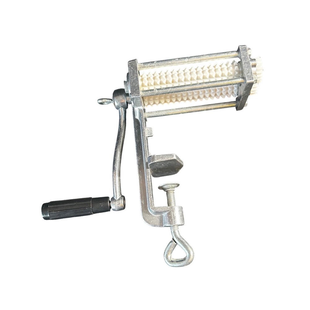 Manual Hand Crank Meat Tenderizer Dual Spiked Rollers Table Mount C-Clamp Silver